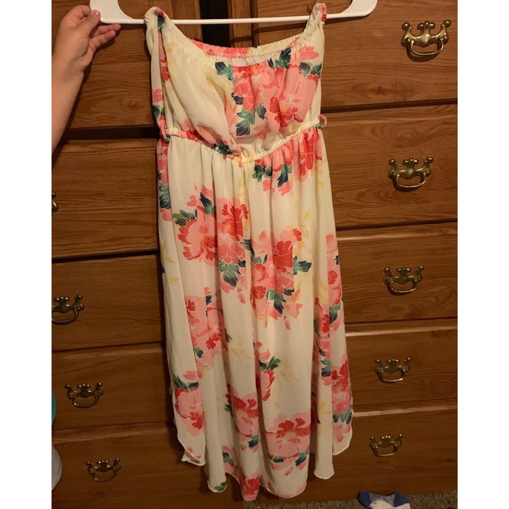A strapless dress